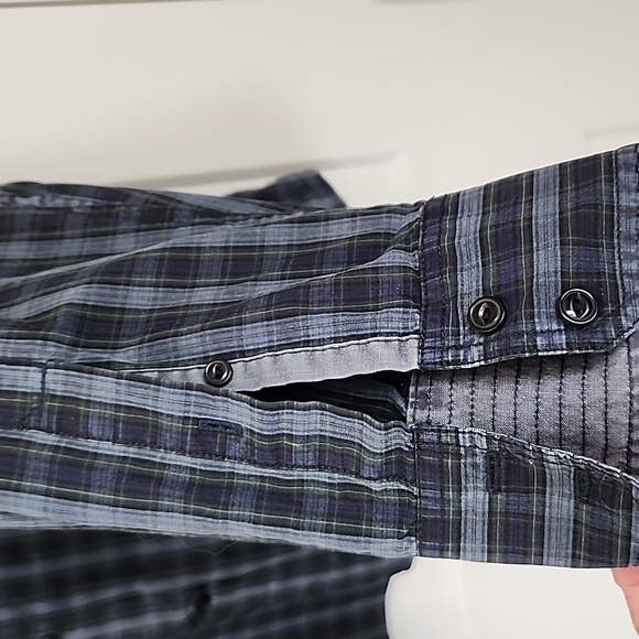 Converse One Star Skater Long Sleeve Button Down Shirt Mens XL Navy/Green/Black - Picture 5 of 7